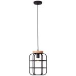 Brilliant Gwen Colgante De Luz Metal Madera Negro | 250mm - Apta para 1x E27