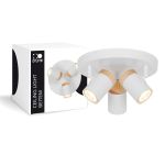 D'Lite Luz de techo Beitem Mate Blanco FSC Madera | Apta Para 3x GU10